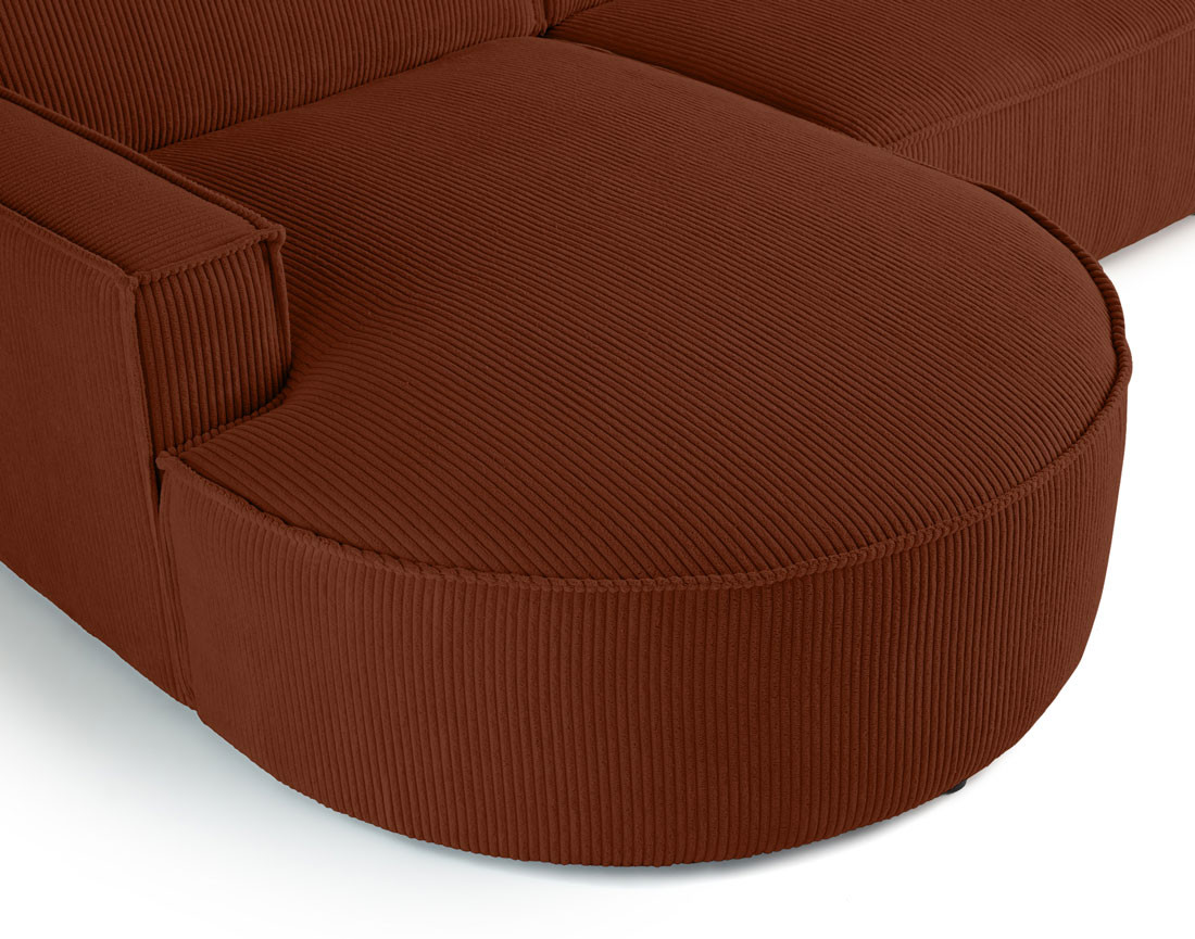 Canapé d'angle gauche 5 places en velours côtelé Spiaggia