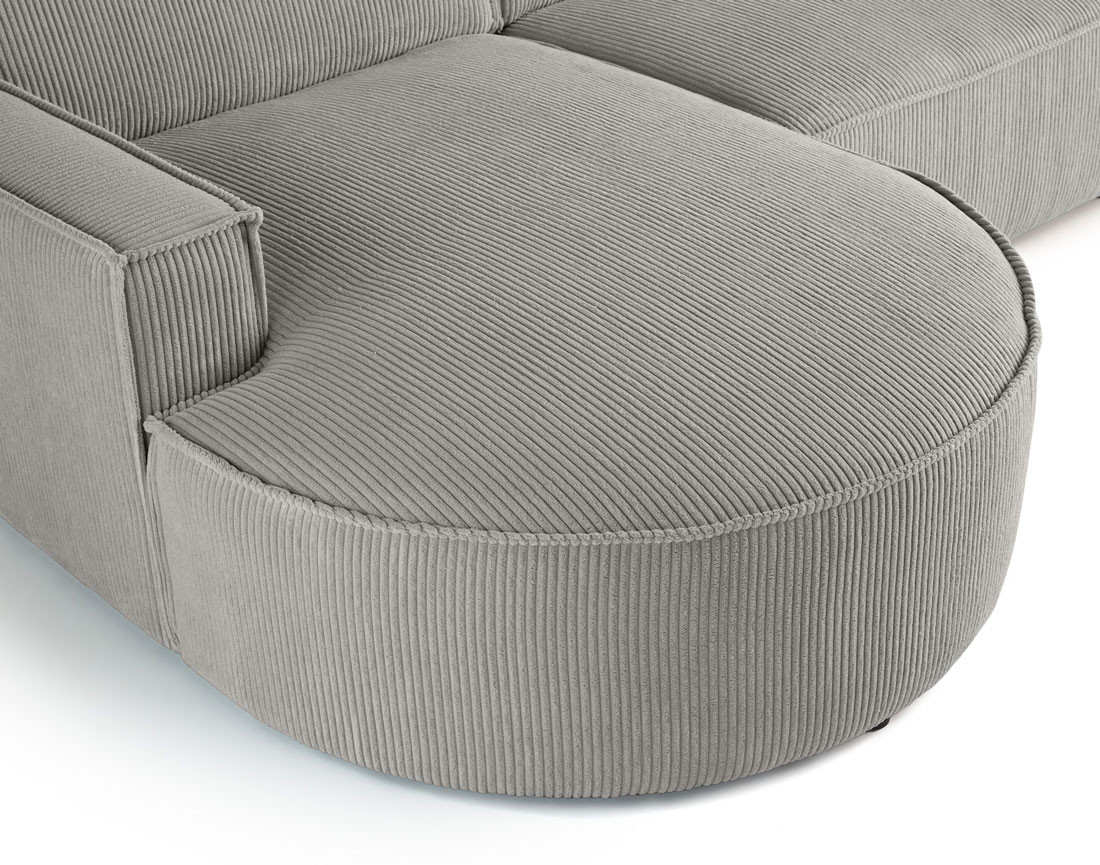 Canapé d'angle gauche 5 places en velours côtelé Spiaggia