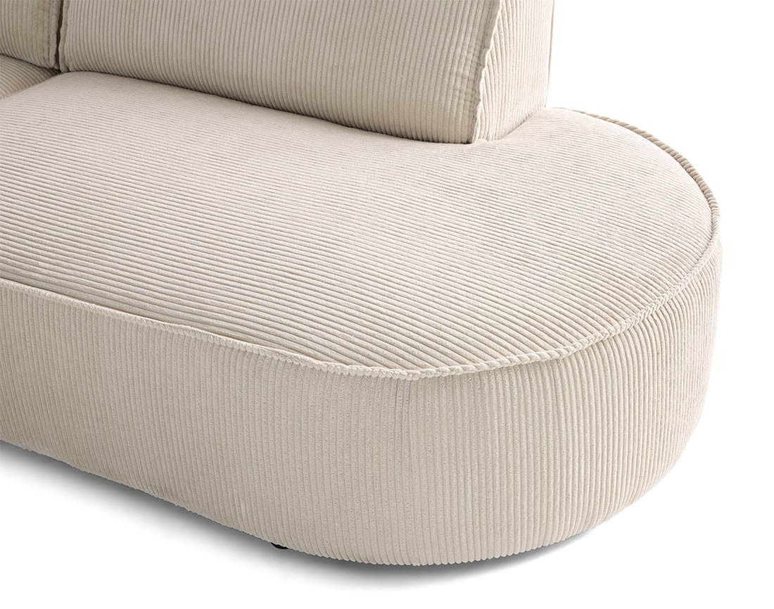 Canapé panoramique d'angle droit 7 places en velours côtelé Spiaggia