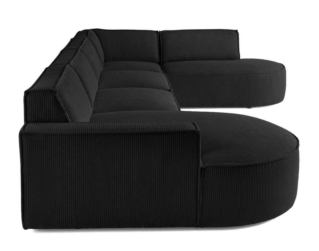 Canapé panoramique d'angle droit 7 places en velours côtelé Spiaggia