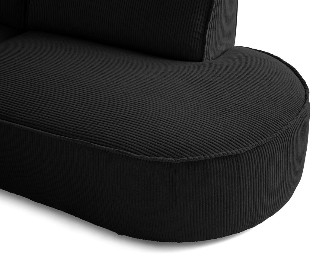 Canapé panoramique d'angle droit 7 places en velours côtelé Spiaggia