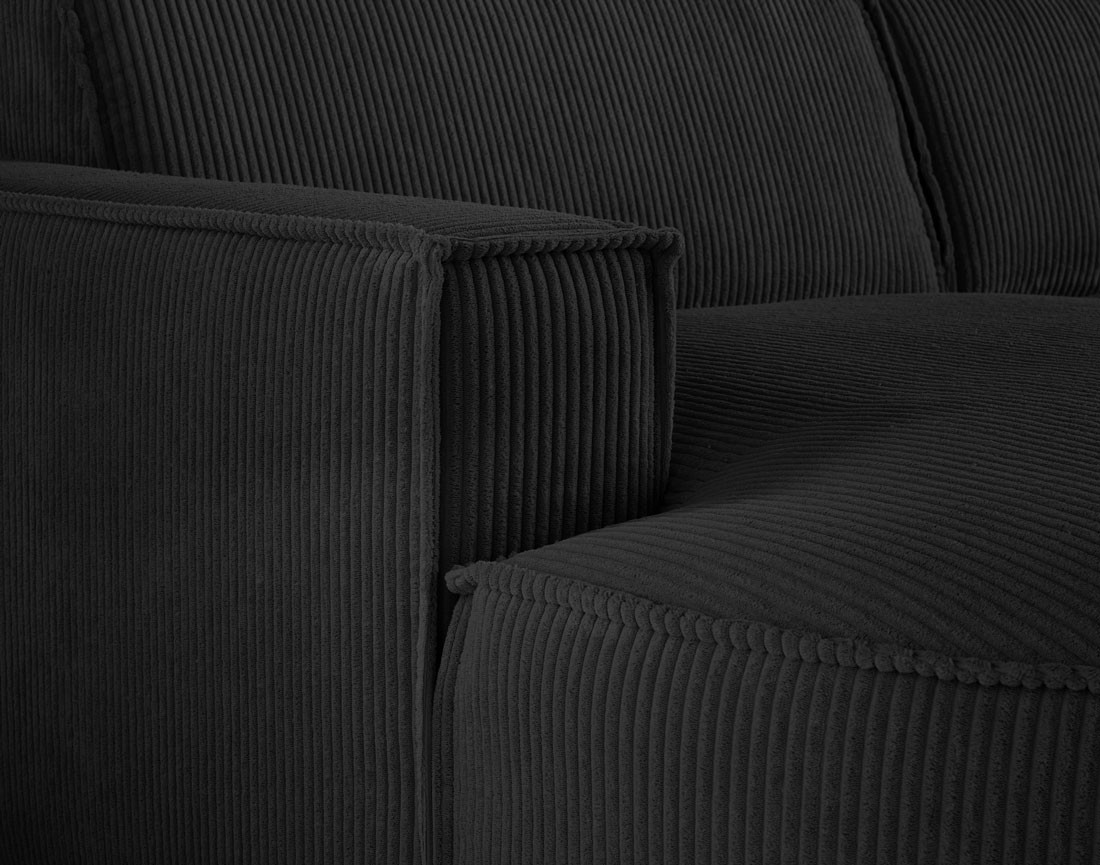 Canapé panoramique d'angle droit 7 places en velours côtelé Spiaggia