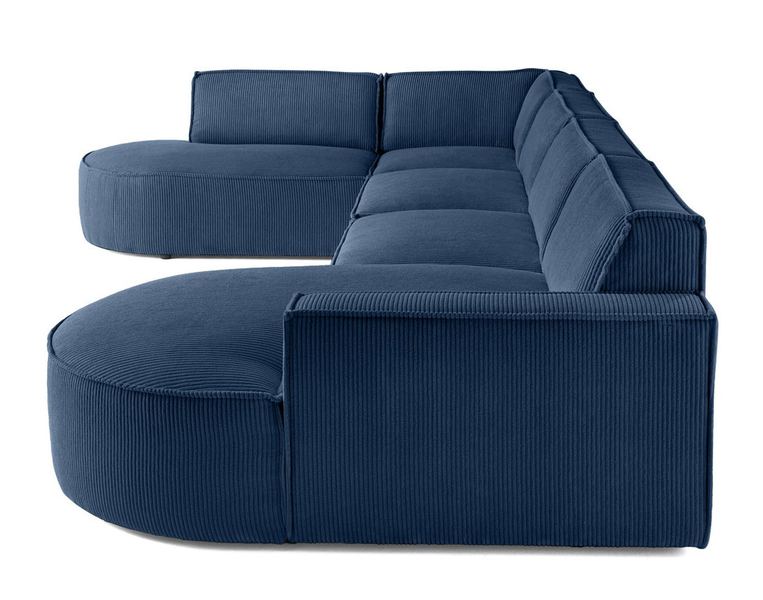 Canapé panoramique d'angle gauche 7 places en velours côtelé Spiaggia