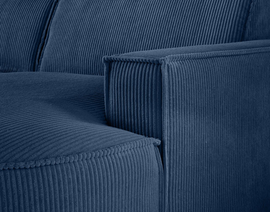 Canapé panoramique d'angle gauche 7 places en velours côtelé Spiaggia