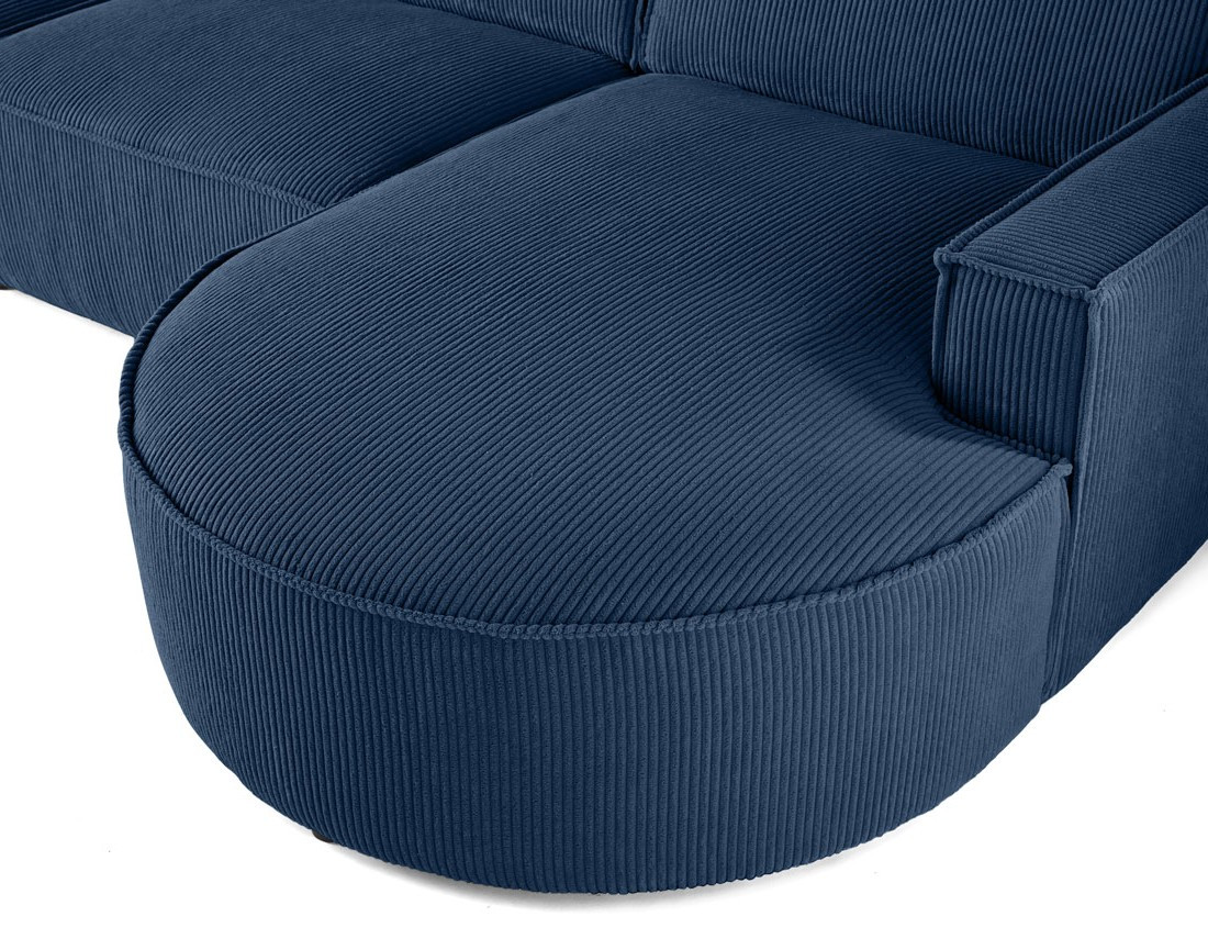 Canapé panoramique d'angle gauche 7 places en velours côtelé Spiaggia