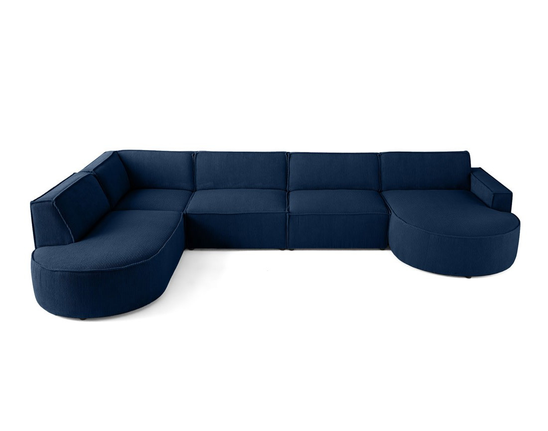 Canapé panoramique d'angle gauche 7 places en velours côtelé Spiaggia