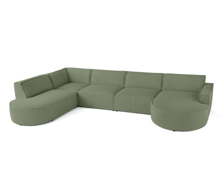 Canapé panoramique d'angle gauche 7 places en velours côtelé Spiaggia