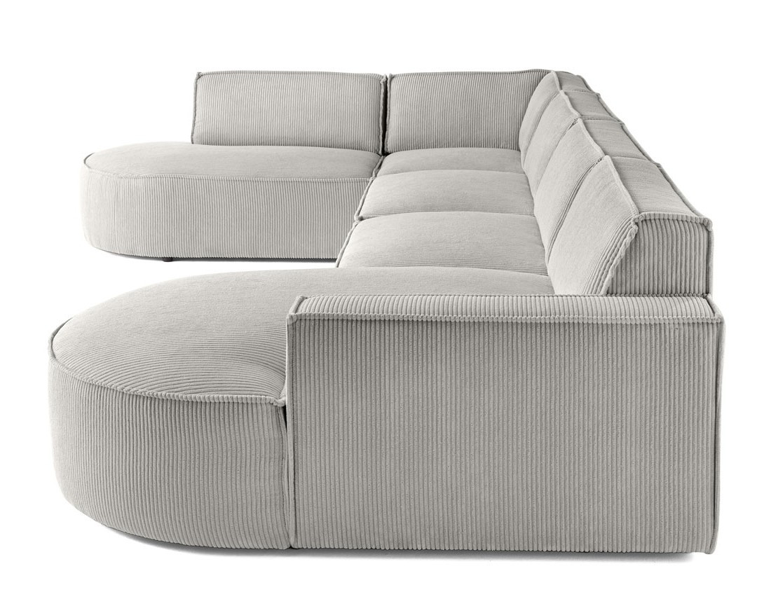 Canapé panoramique d'angle gauche 7 places en velours côtelé Spiaggia