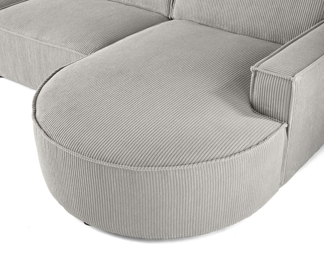 Canapé panoramique d'angle gauche 7 places en velours côtelé Spiaggia