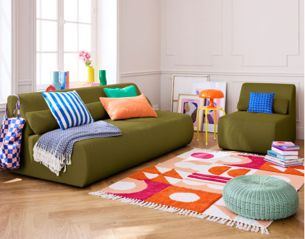 Fauteuil sans accoudoirs en tissu mailles 3D