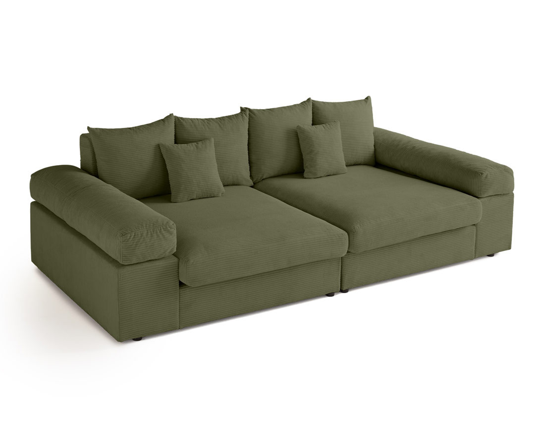 Canapé 4 places avec une assise profonde en velours côtelé