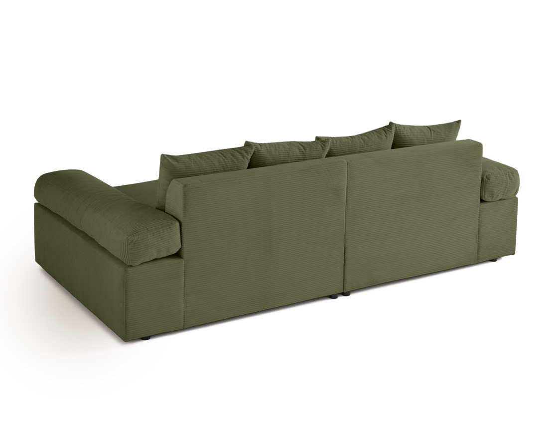 Canapé 4 places avec une assise profonde en velours côtelé