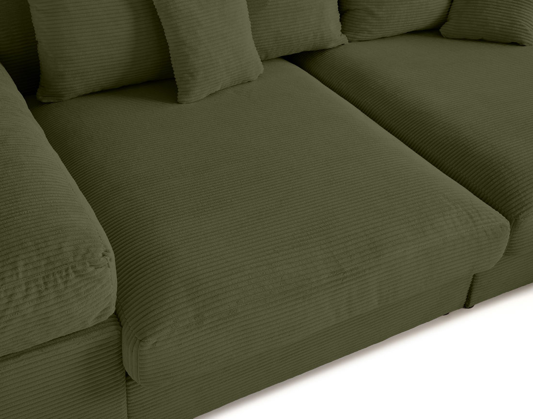 Canapé 4 places avec une assise profonde en velours côtelé