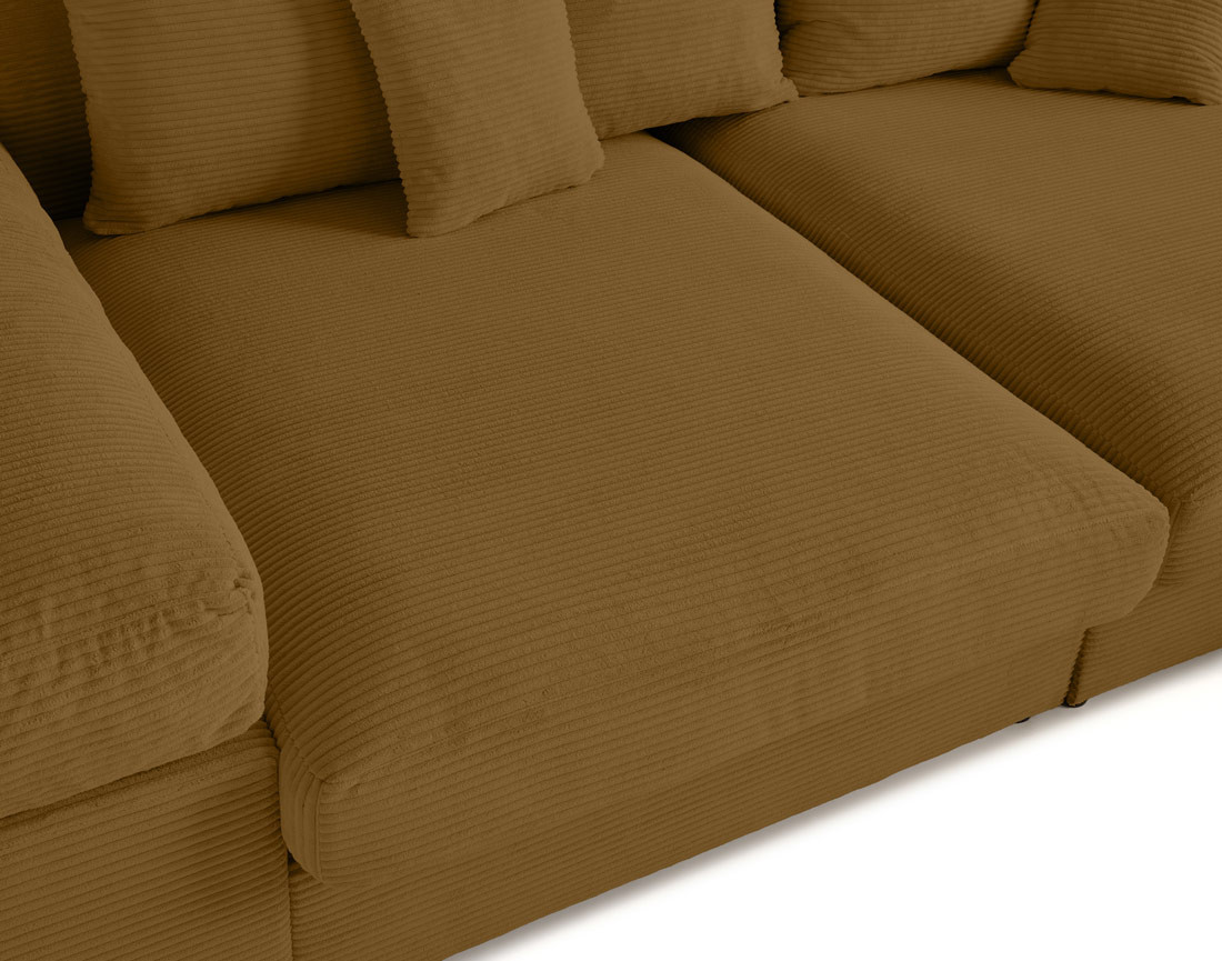 Canapé 4 places avec une assise profonde en velours côtelé