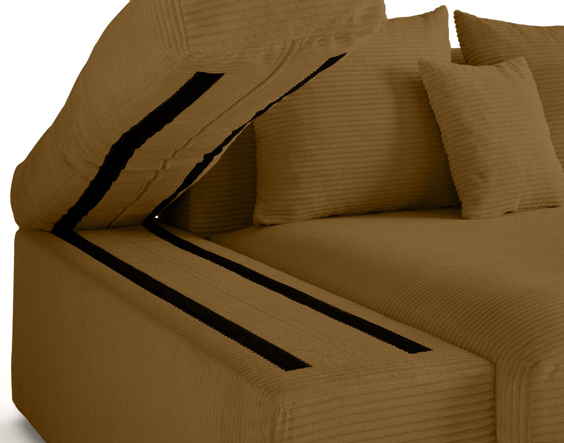 Canapé 4 places avec une assise profonde en velours côtelé