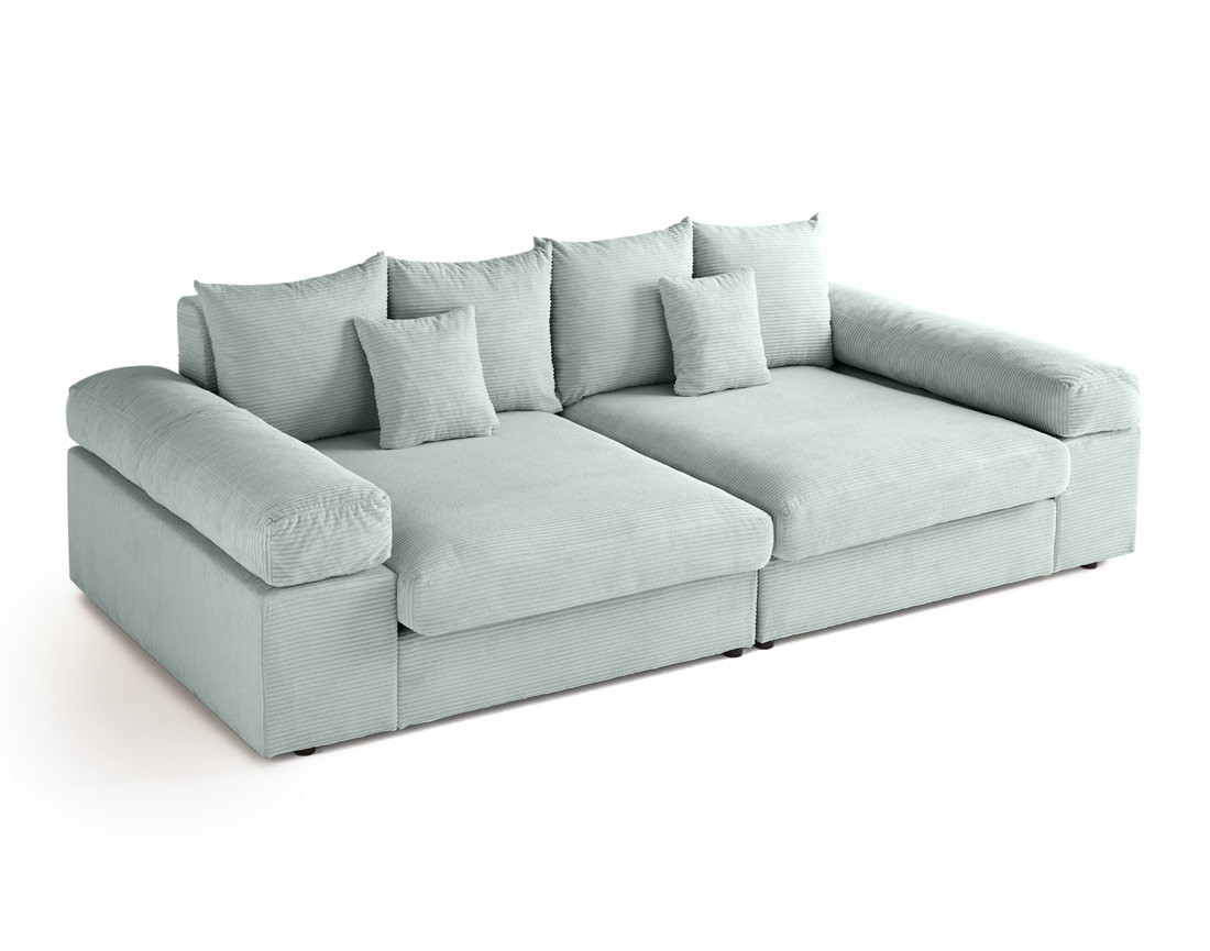 Canapé 4 places avec une assise profonde en velours côtelé