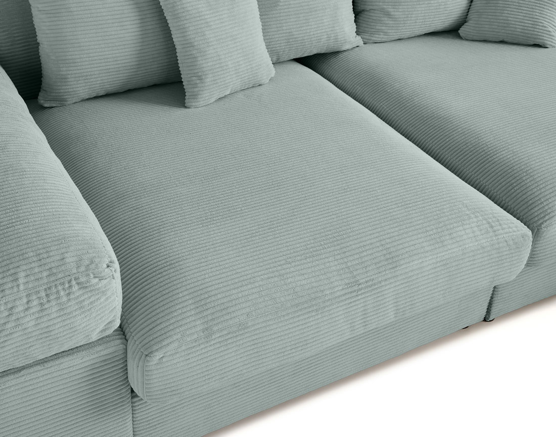 Canapé 4 places avec une assise profonde en velours côtelé