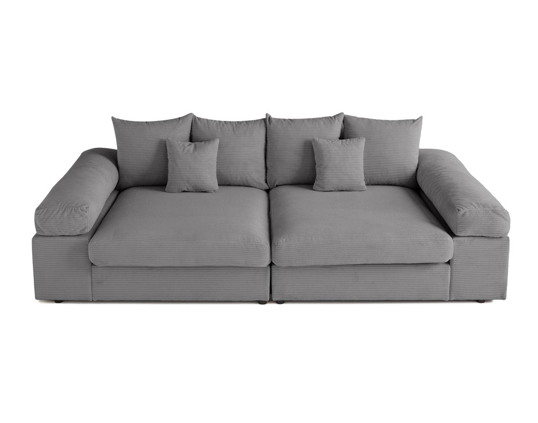 Canapé 4 places avec une assise profonde en velours côtelé