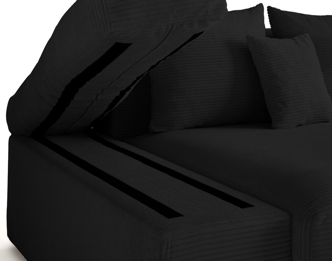 Canapé 4 places avec une assise profonde en velours côtelé