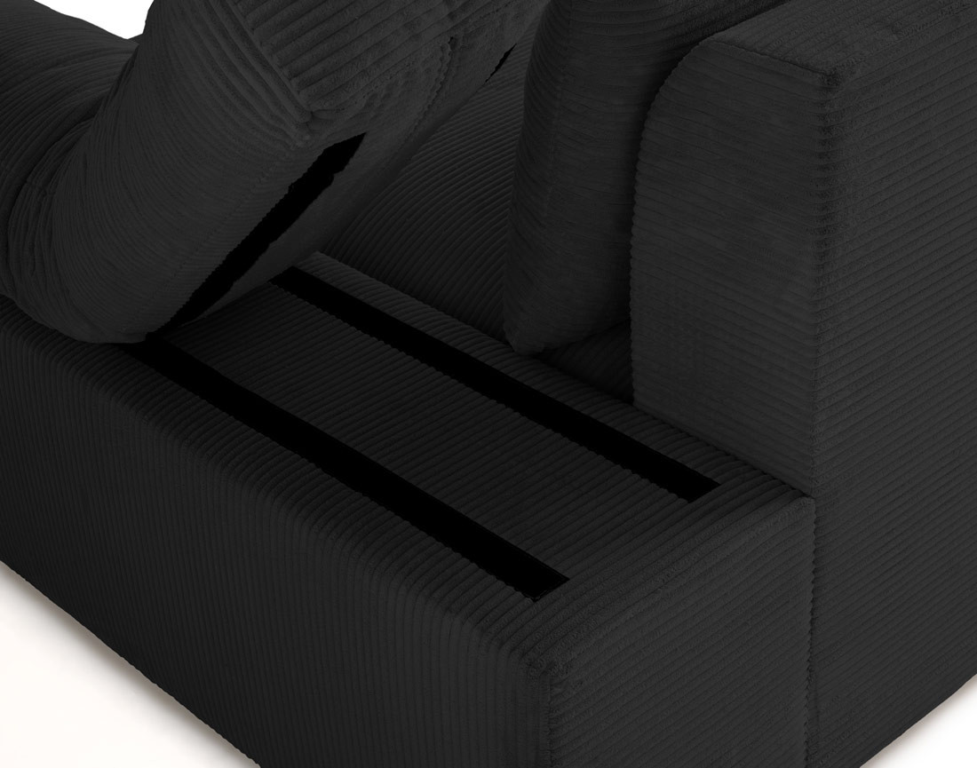 Canapé d'angle réversible 5 places avec assise profonde en velours côtelé Aspen