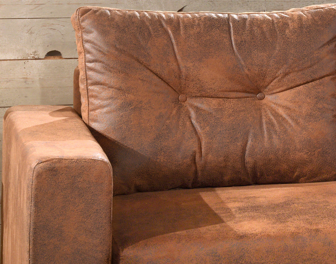 NORDIC - Canapé d'angle L - 5 places - Convertible - Industriel vintage - Droit