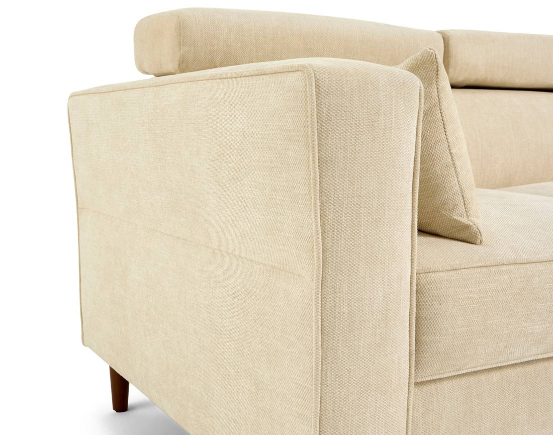 Canapé d'angle convertible avec têtières coffre 4 places Alicante