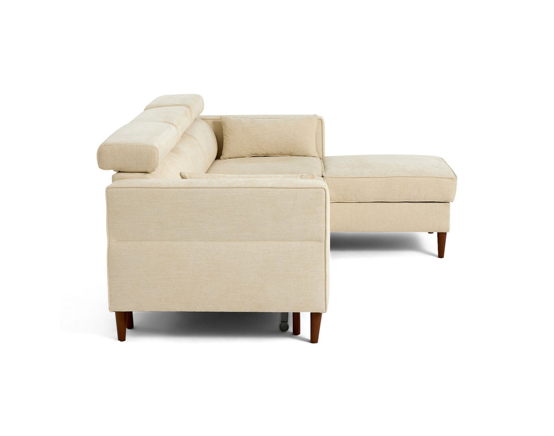 Canapé d'angle convertible avec têtières coffre 4 places Alicante