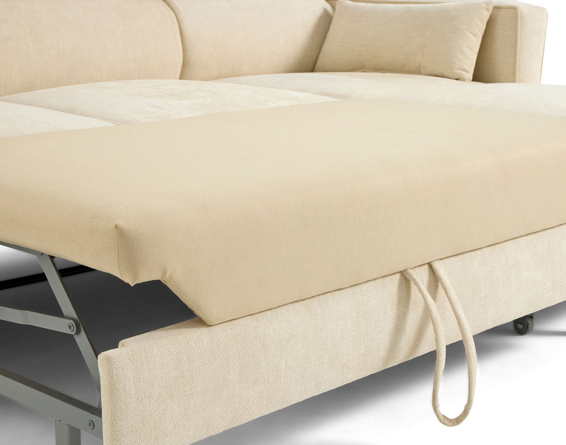 Canapé d'angle convertible avec têtières coffre 4 places Alicante