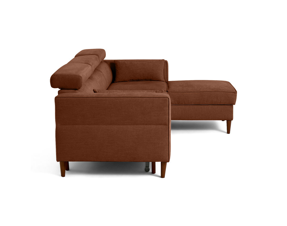 Canapé d'angle convertible avec têtières coffre 4 places Alicante