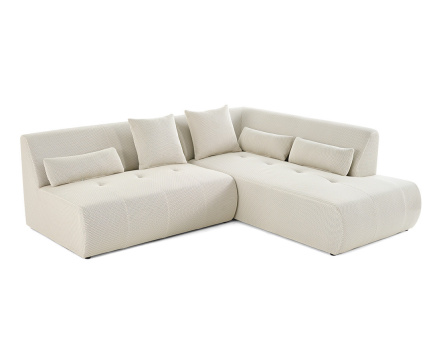 Canapé modulable d'angle droit 5 places en tissu mailles 3D Onyx