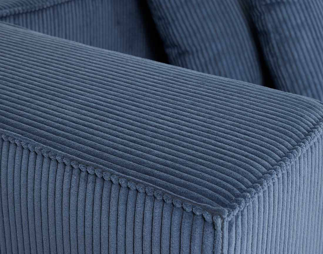 Canapé modulable droit 3 places en velours côtelé Colombine