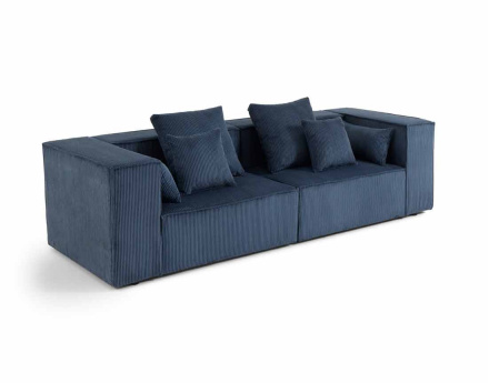 Canapé modulable droit 2 places en velours côtelé Colombine