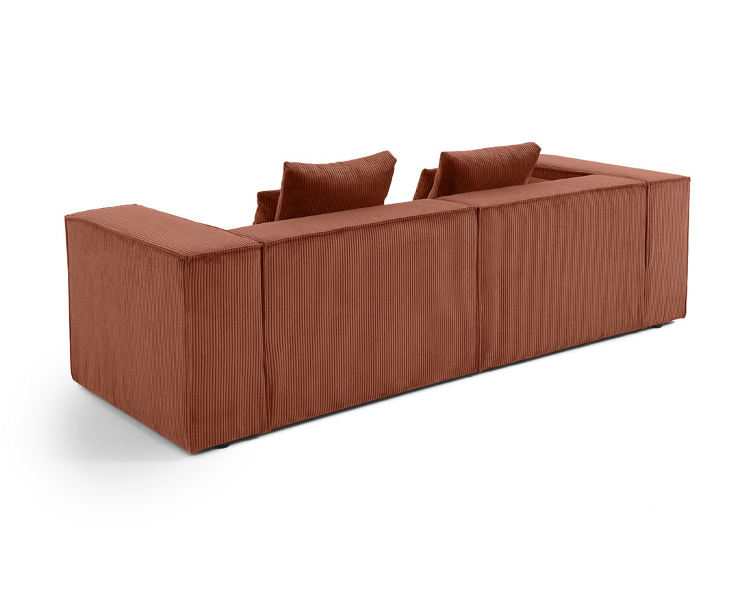 Canapé modulable droit 2 places en velours côtelé Colombine