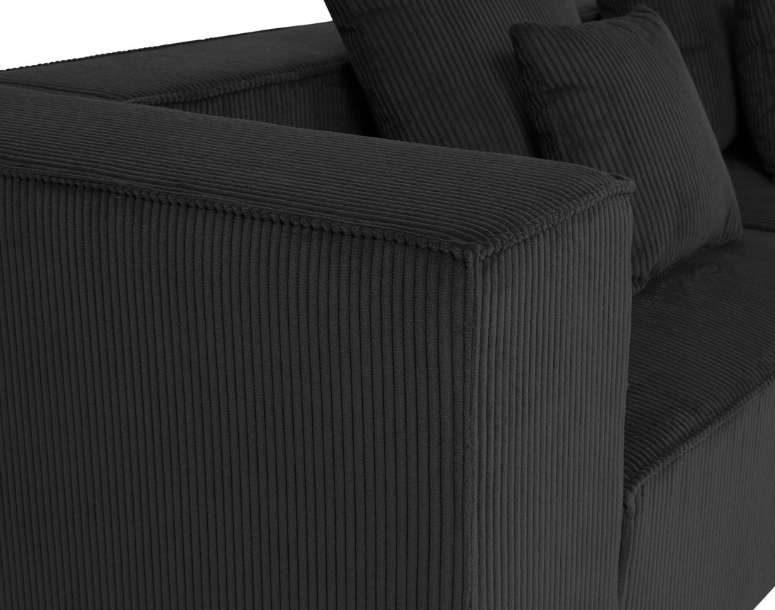 Canapé modulable droit 2 places en velours côtelé Colombine
