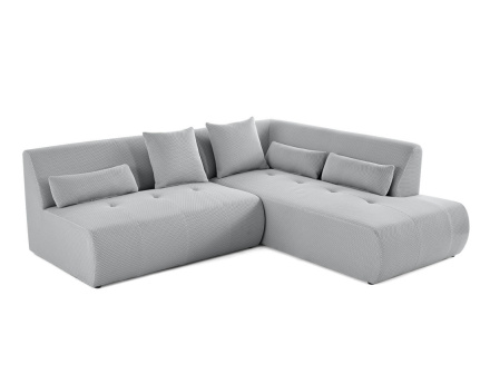 Canapé modulable d'angle droit 5 places en tissu mailles 3D Onyx