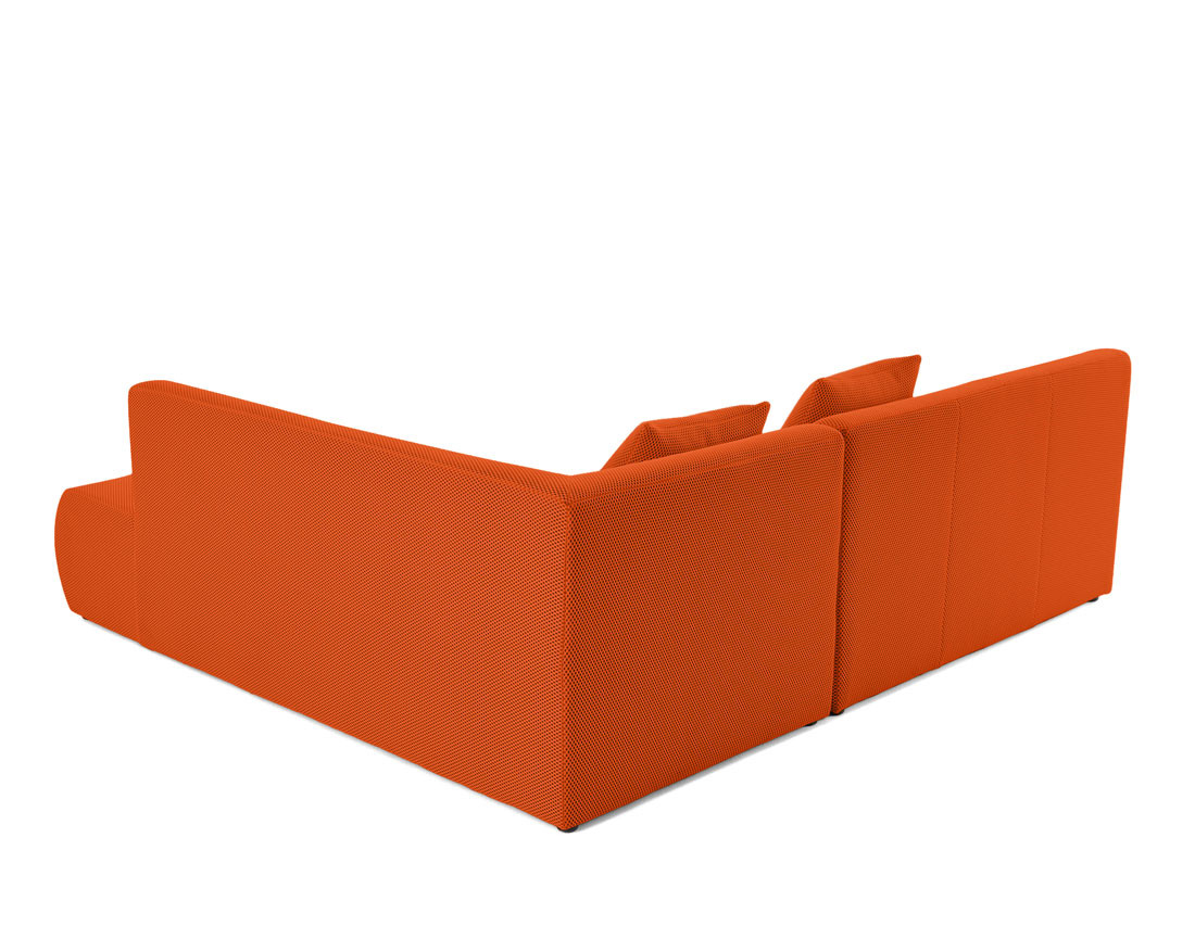 Canapé modulable d'angle droit 5 places en tissu mailles 3D Onyx