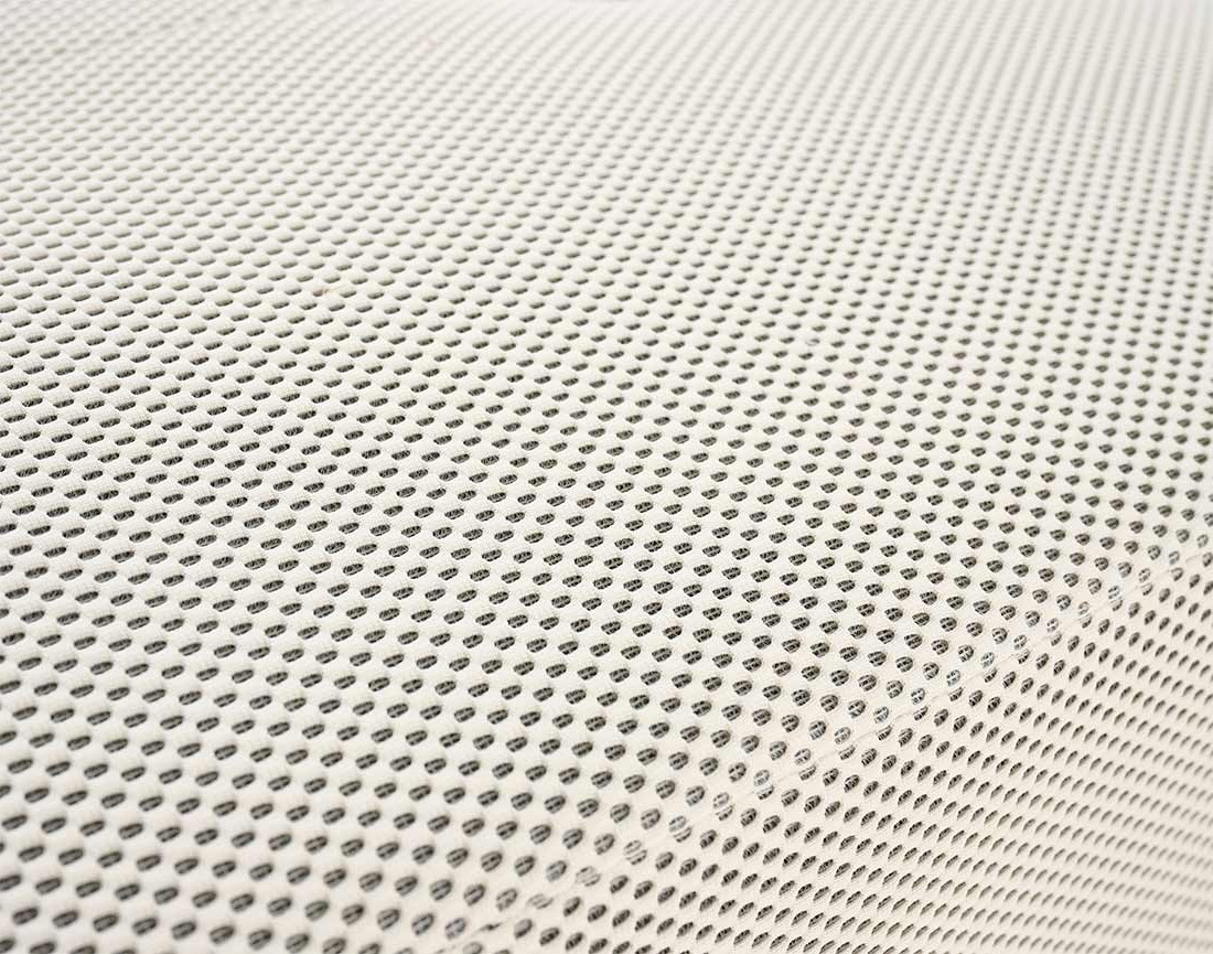 Canapé modulable d'angle gauche 5 places en tissu mailles 3D Onyx