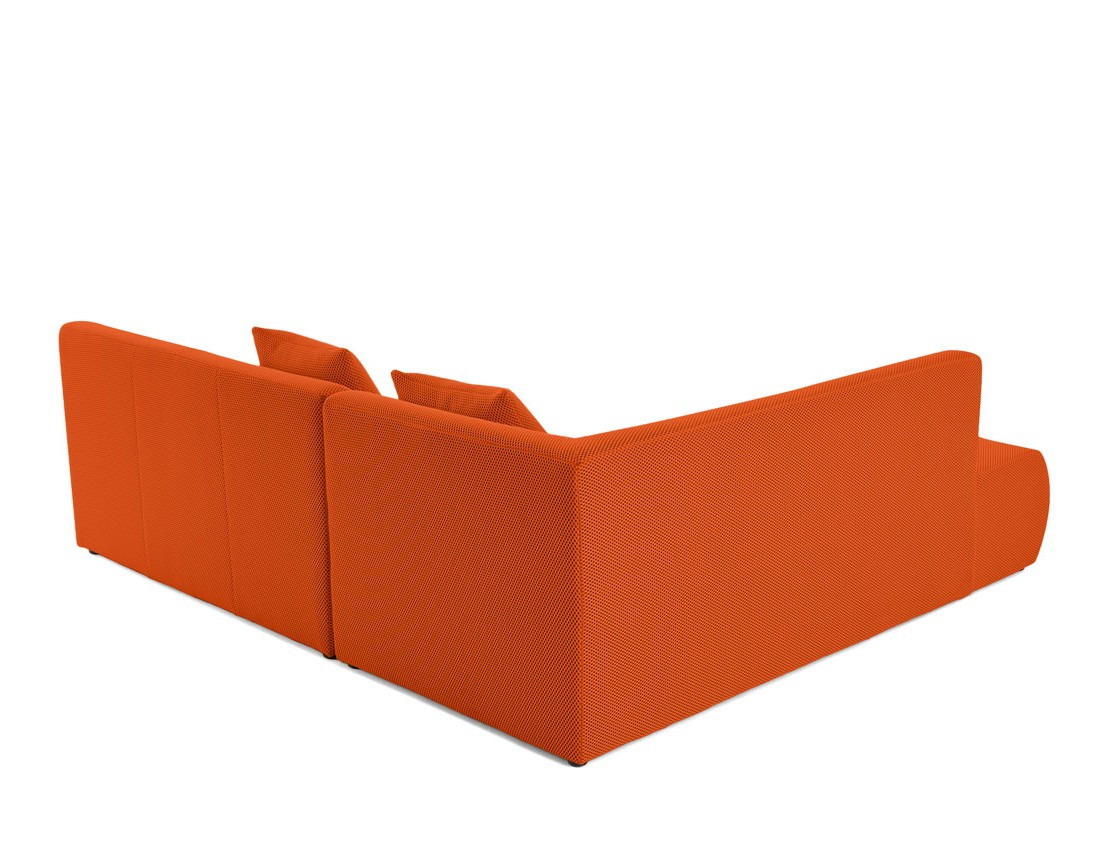 Canapé modulable d'angle gauche 5 places en tissu mailles 3D Onyx