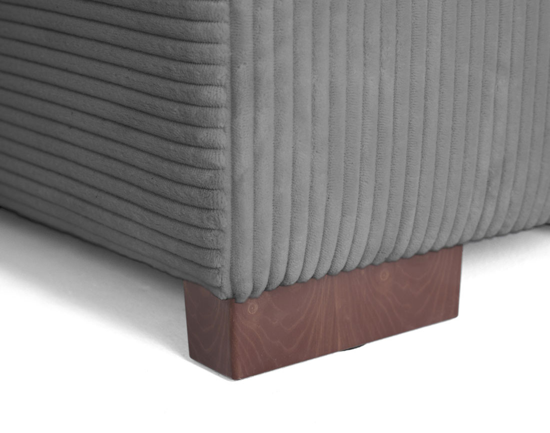 Canapé d'angle droit 5 places convertible en velours côtelé Vermont