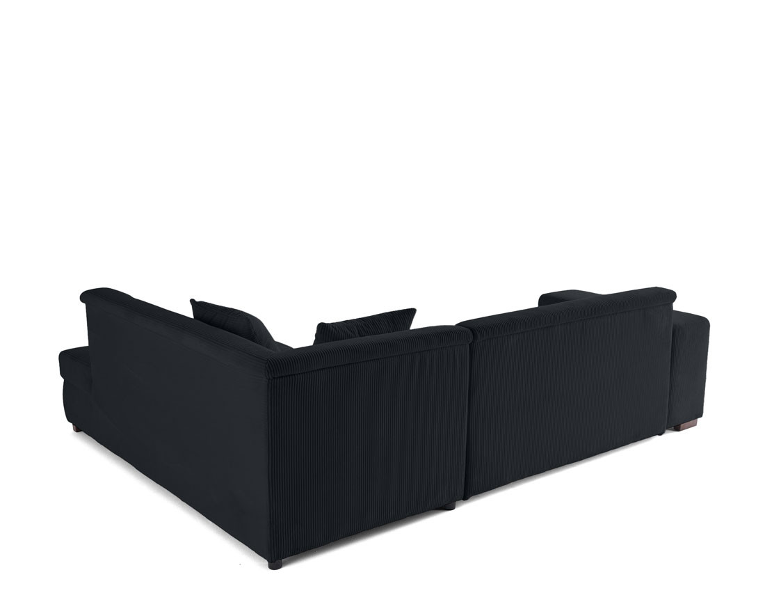 Canapé d'angle droit 5 places convertible en velours côtelé Vermont