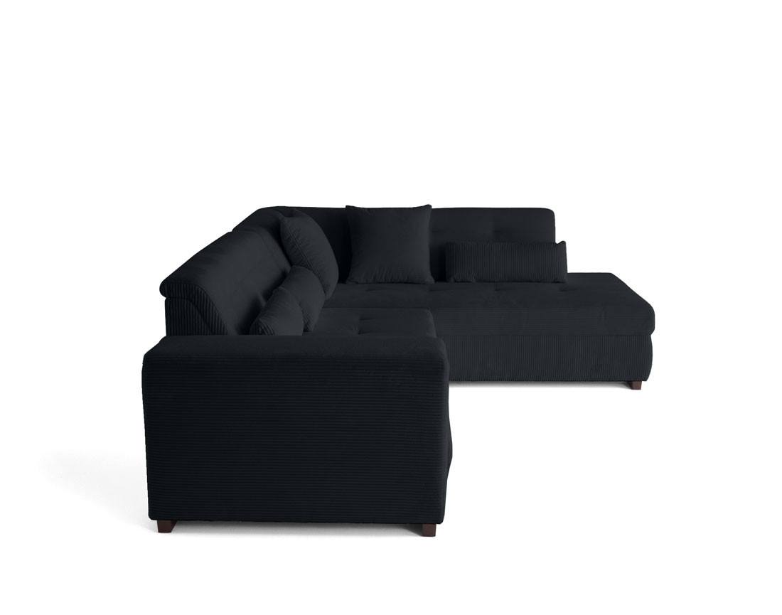 Canapé d'angle droit 5 places convertible en velours côtelé Vermont