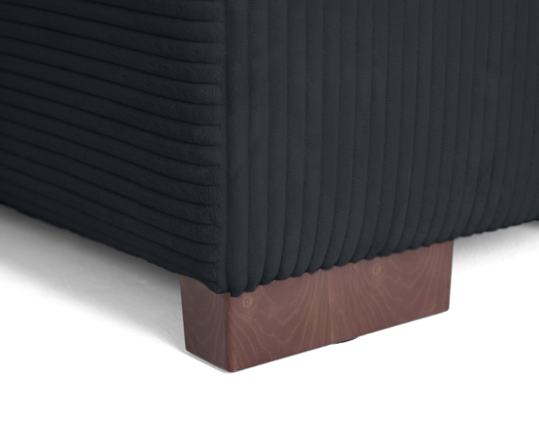 Canapé d'angle droit 5 places convertible en velours côtelé Vermont