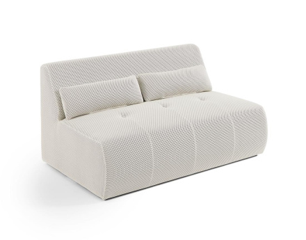 Canapé droit 2 places en tissu mailles 3D Onyx