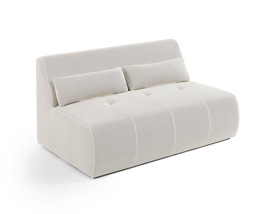 Canapé droit 2 places en tissu mailles 3D Onyx