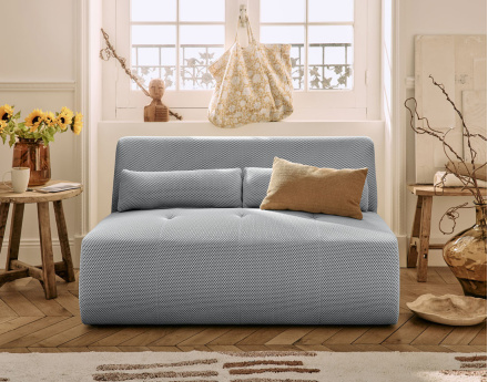 Canapé droit 2 places en tissu mailles 3D Onyx