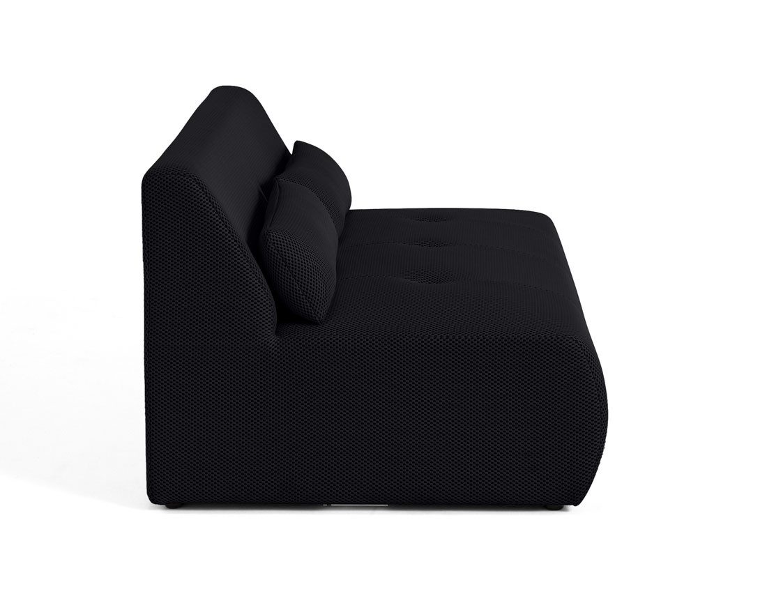 Canapé droit 2 places en tissu mailles 3D Onyx