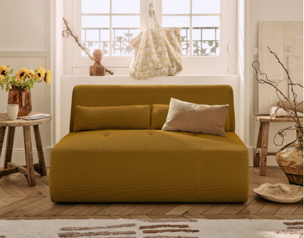 Canapé droit 2 places en tissu mailles 3D Onyx