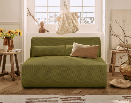 Canapé droit 2 places en tissu mailles 3D Onyx