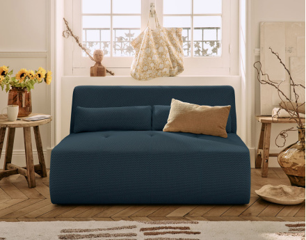 Canapé droit 2 places en tissu mailles 3D Onyx