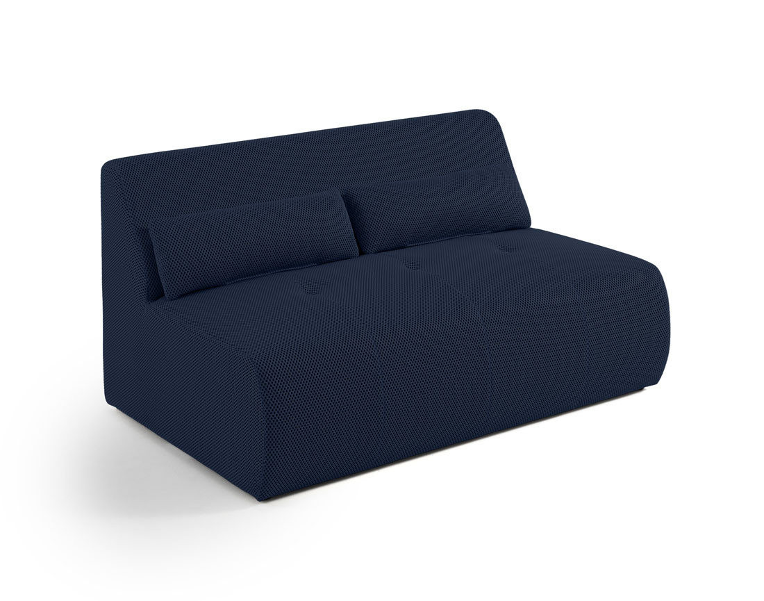 Canapé droit 2 places en tissu mailles 3D Onyx